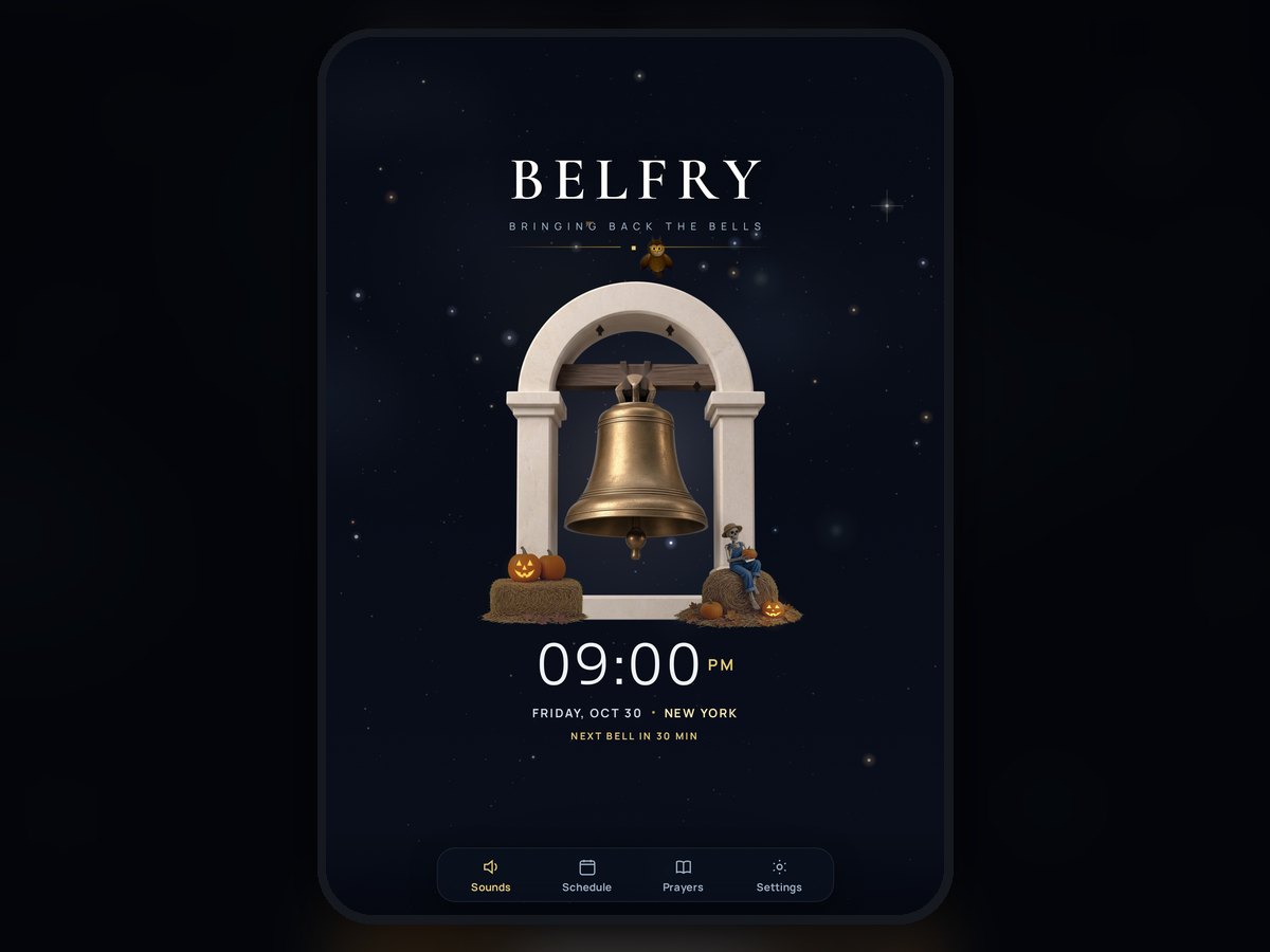 Belfry iPhone app: the bell tower and clock