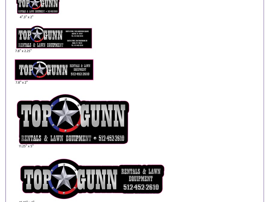 Top Gunn Rentals decals