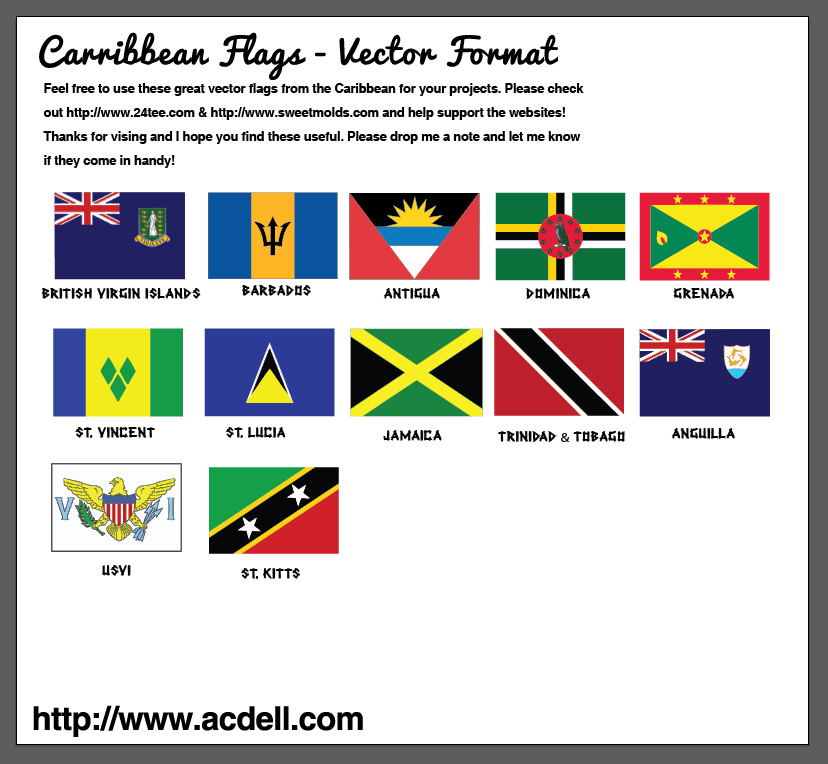 Vector Format Caribbean Flags – Adam C. Dell